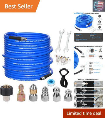 #ad 100FT Pressure Washer Sewer Jetter Kit 5800 PSI Water Jet Drain Cleaner Hose... $107.27