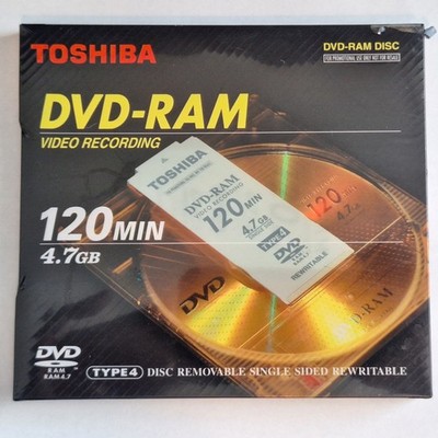New Sealed Toshiba DVD-RAM 4.7GB 120m Type 4 Removable Cartridge Disc Rewritable