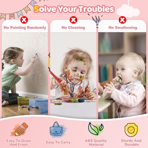 Kikidex Magnetic Drawing Board, Toddler Girl Toys for 1-2 Year Old, Doodle Board - Picture 3 of 7
