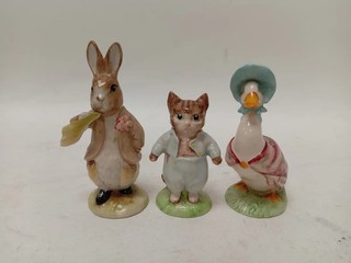 Royal Albert Beatrix Potter Figurines Bundle of 3 1990s