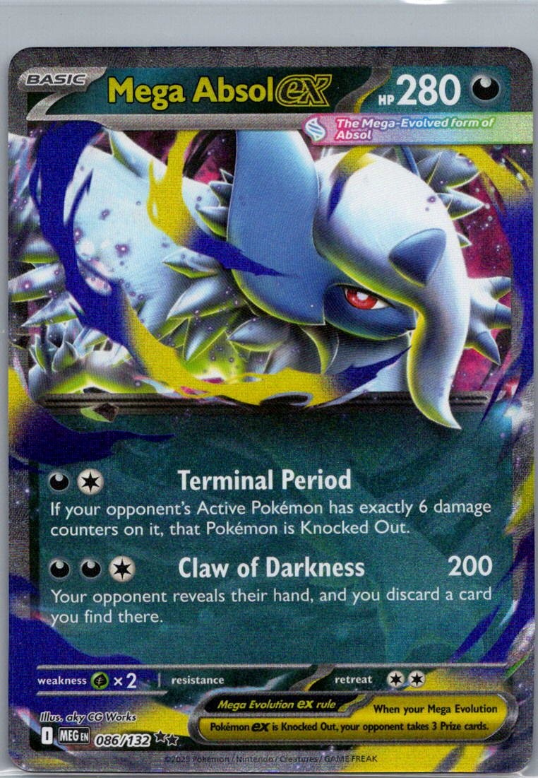 Mega Absol ex Double Rare ME01: Mega Evolution 086/132 LP-NM