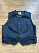 VTG Worthington 100 Wool Womens Vest Lined Dark Green Equestrian Size 16