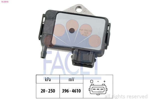 Facet Luftdrucksensor, HöHenanpassung 10.3016 FüR CitroËN Ford Honda Peugeot-image