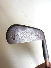 Antique Golf Club MacGregor GO-SUM Mid Iron 2 Hickory Wood Shaft Leather Strip