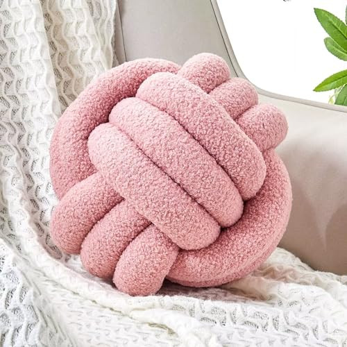 Knot Pillow Ball, Soft Home Decorative Round Throw Pillow, Handmade Knotted - Picture 1 of 6
