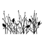 Bird Perched in Bushes Metal Wall Decor - Rustic Farmhouse Room Decor Black W...