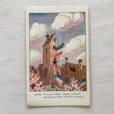 Hansi Springtime in Alsatian from engraving View 24 France WW I Postcard