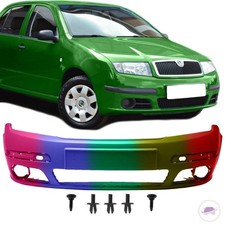 Front Stoßstange für Skoda Fabia 6Y + Schrauben Montagematerial 04-08 LACKIERT