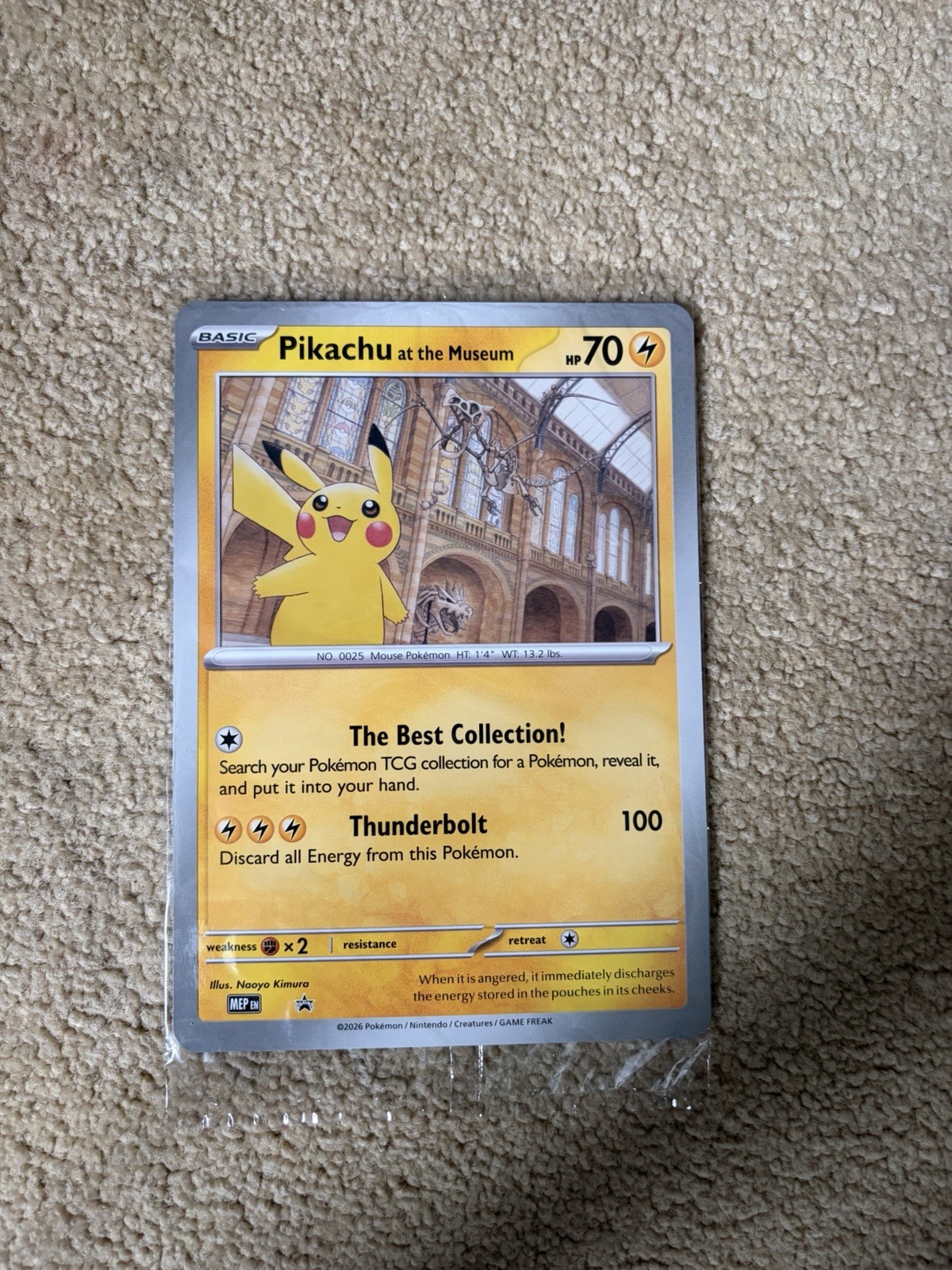 Pokemon Jumbo Promo Card Pikachu At The Museum