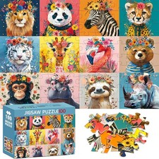 100 Pieces Puzzles for Kids Ages 4-8  Beautiful Wild Animals Jigsaw Puzzles  L