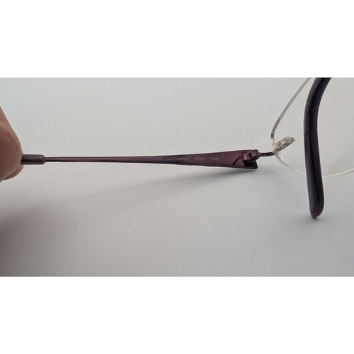 Purple Rimless Gio Luciana Eyeglass Frames - Picture 3 of 5