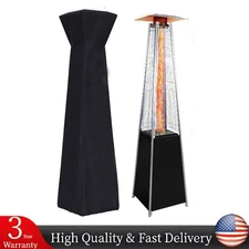 Propane Patio Heater 48000BTU Pyramid w/ Cover & Wheels for Outdoor Patio Bronze