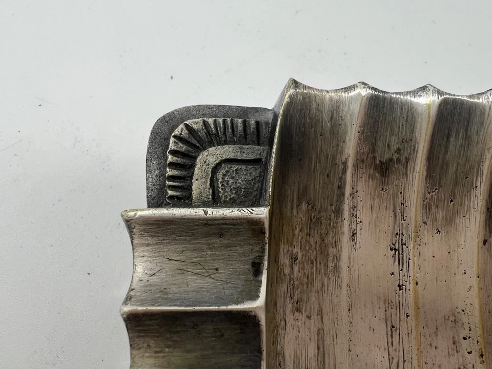 Cendrier Art Déco métal argenté BEZAULT Frères RIV France 1930 industriel - Photo 4/4