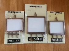 VINTAGE ZIEGLER MINI PICTURE FRAMES ON EASEL #12440, # 12450 NOS Lot Of 3