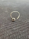 Silver Nose Ring Hoop CZ Diamond Stud Open Hoop Nose Piercing