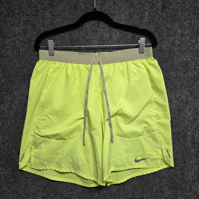 Nike Flex Stride 6'' Running Shorts Mens Large Volt Yellow Dri-Fit Lined