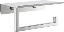 Toilet Paper Holder Shelf, Bathroom Tissue Roll Holder with Phone Shelf, 5 Inch