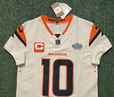 Bo Nix Denver Broncos White Nike Vapor F.U.S.E. Elite Jersey Size