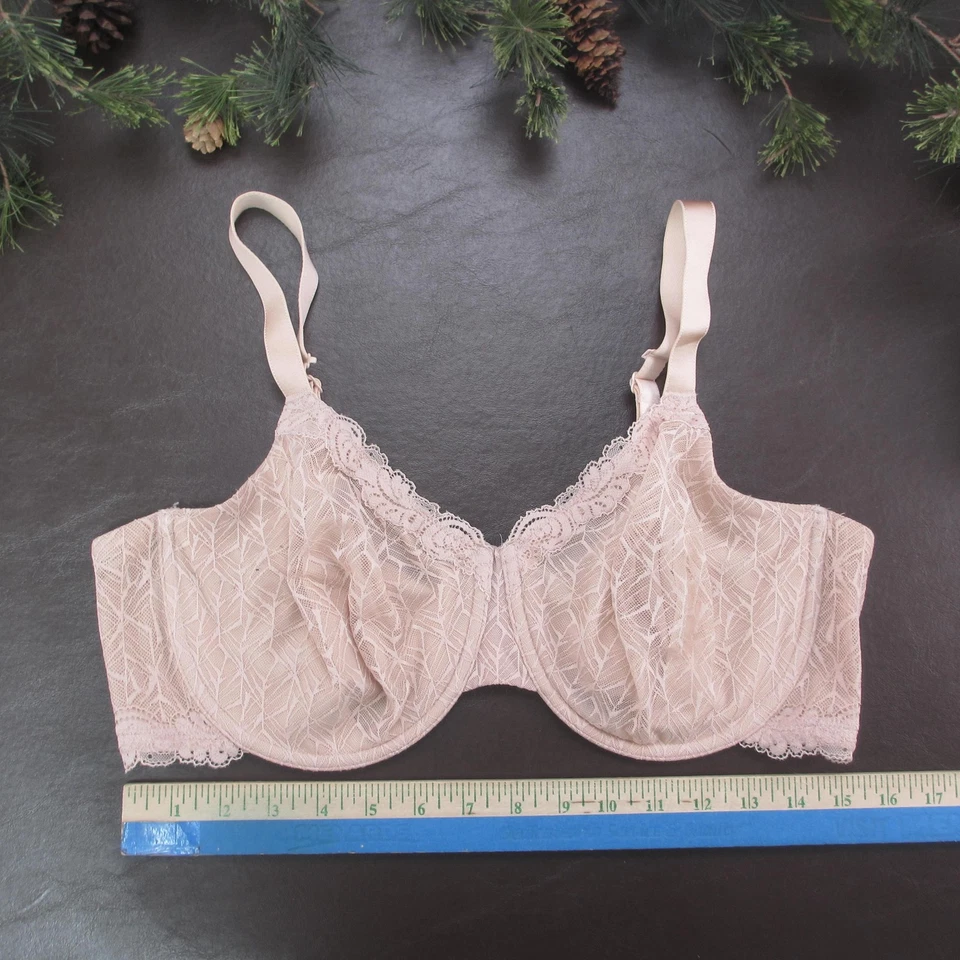 Sujetador Wacoal para mujer 40DD beige encaje con aros sin forro cobertura completa transparente 855295 Foto 2 de 4