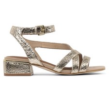 Donald Pliner Women's Franny Sandal Shoe Cracked Gold 9