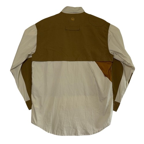Beretta RC Upland Shooting Shirt Mens Medium Hunting Beige Brown Embroidered - Picture 2 of 11