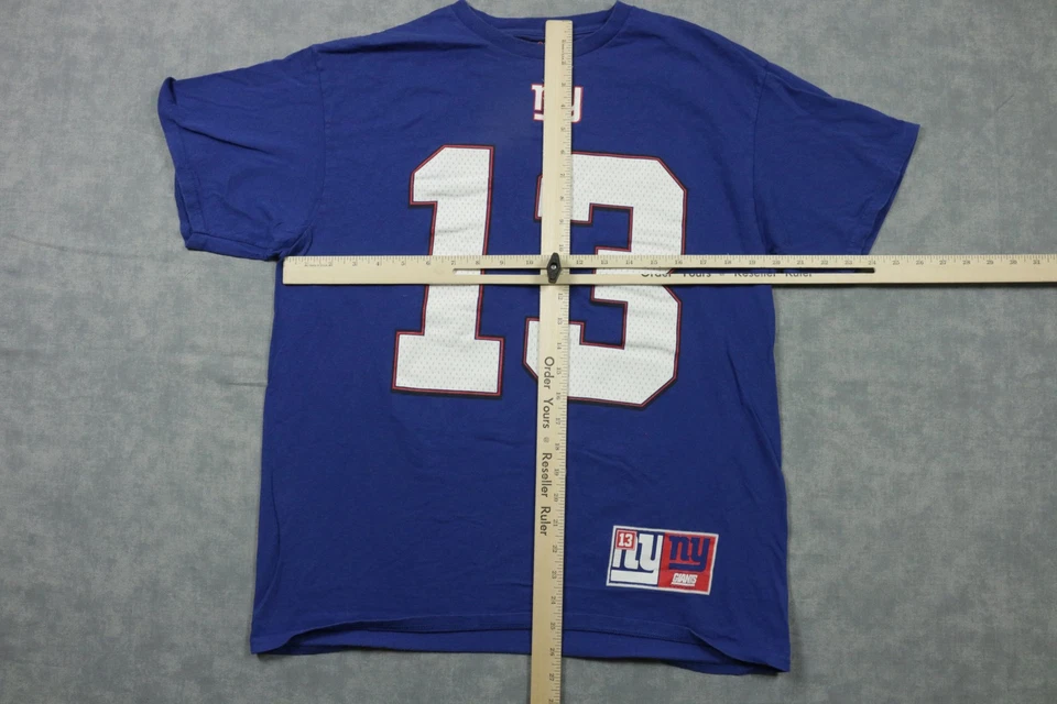 Camiseta de los New York Giants para hombre grande azul NFL fútbol americano Beckham Jr 13 camiseta majestuosa Foto 3 de 4