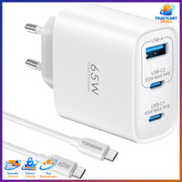 Usb C LadegeräT 65W 3-Port SchnellladegeräT Mit 60W Kabel 1M FüR Macbook Iphone