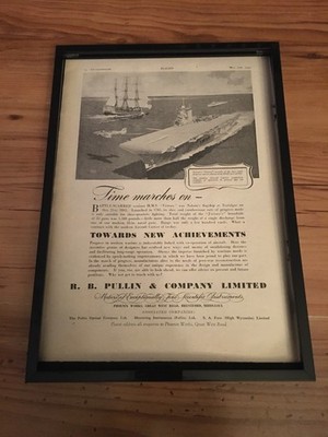 R B Pullin wissenschaftliche Instrumente - 1942 A4 gerahmte Werbung 
