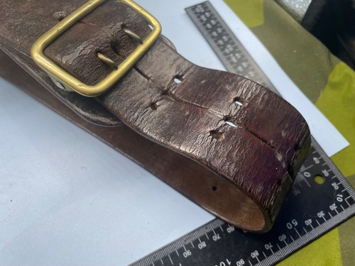 Original WW1 / WW2 British Army Officer's Sam Browne Leather Belt 36 inch Waist - Picture 2 of 12