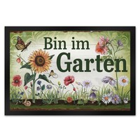 Bin Im Garten Schmetterling Und Blumen FußMatte XL In 40X60 Cm