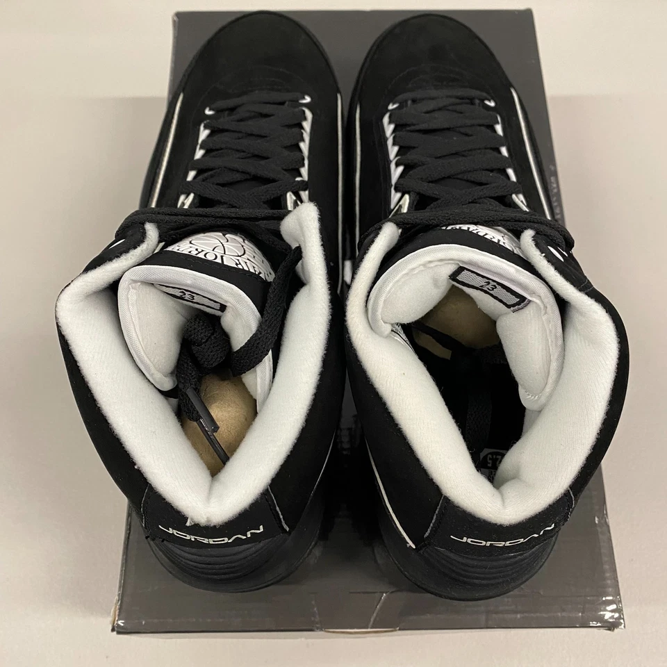 Talla 12.5 - Zapatilla deportiva Air Jordan 2 Retro QF negra blanca para hombre 395709-001 ¡Envío rápido! Foto 3 de 4