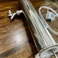 OLMSTEAD ANGLED TOP SINGLE TAP BEER KEG STAINLESS STEEL TOWER