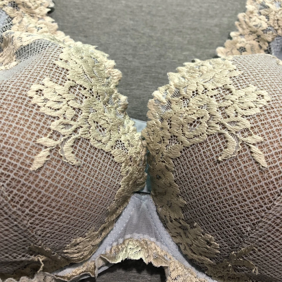 Sutiã Intimissimi Feminino 40DD Floral Laçado Malha Feminina Azul Claro - Imagem 3 de 4