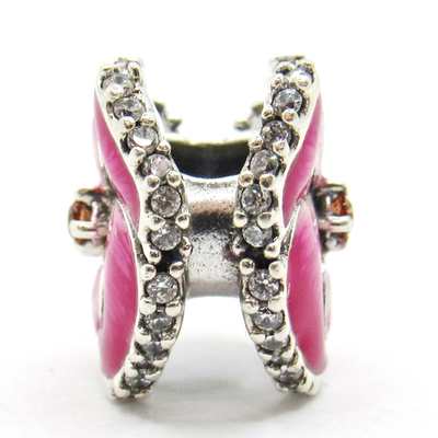 AUTHENTIC STERLING SILVER S925 PANDORA 790777C01 PINK PANSY FLOWER