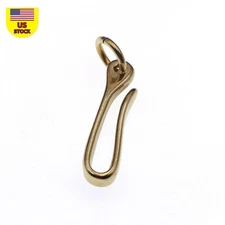 S Retro Solid Brass KeyChain Key Ring Belt U Hook Wallet Chain Fish Hook s
