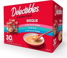 Hartz Delectables Bisque Lickable Wet Cat Treats Variety Pack, 30 Count