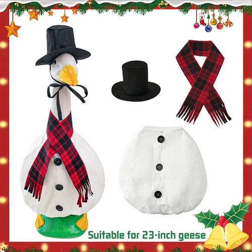 23 Inch Geese Snowman Outfit Polyester Material with Classic Hat Scarf - Picture 2 of 6