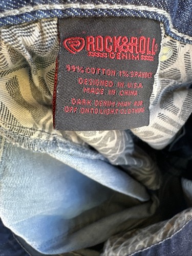 Rock and Roll Cowboy Jeans Mens 33x34 Revolver Straight Leg Slim Blue dark Wash - Picture 11 of 12