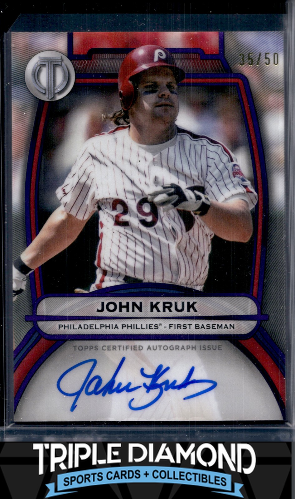 2025 Topps Tribute John Kruk Autograph Auto Purple #35/50 Phillies T197