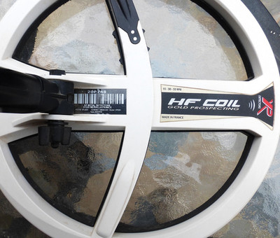 A slightly used XP Deus 1 ROUND 9 INCH DD High Frequency Search Coil