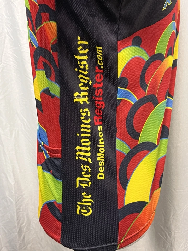 Camiseta deportiva de ciclismo RAGBRAI XXXIV Verge para hombre con gráfico de bicicleta mediana 2006 roja Foto 3 de 4