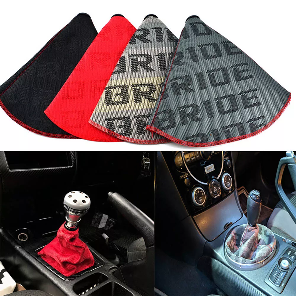 Universal JDM Bride Canvas Shift Knob Shifter Boot Cover fits MT/AT  ,w/Stitches