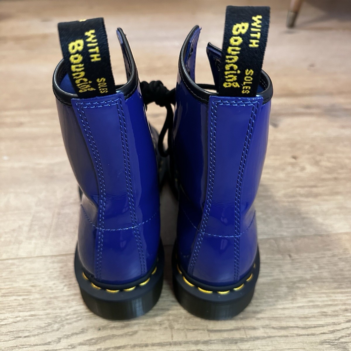 Dr Martens Boots Women's Size 6 EU 37 Blue Patent Leather