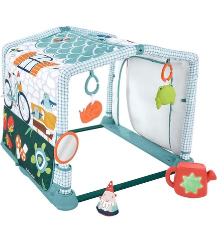 Spieldecke Babygymnastik Krabbeldecke Spielmatte Spieltunnel 3in1 Fisher-Price - Bild 4 von 6