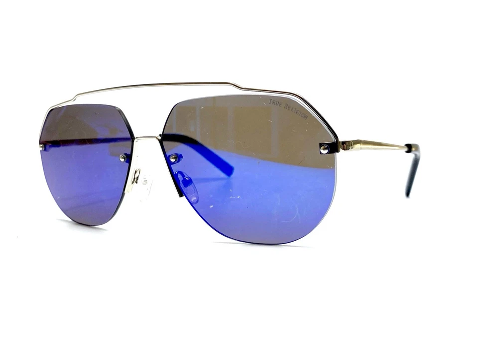 Gafas de sol True Religion Aviator lentes espejadas azules TR4130 SLV 63 14 140 Foto 2 de 4