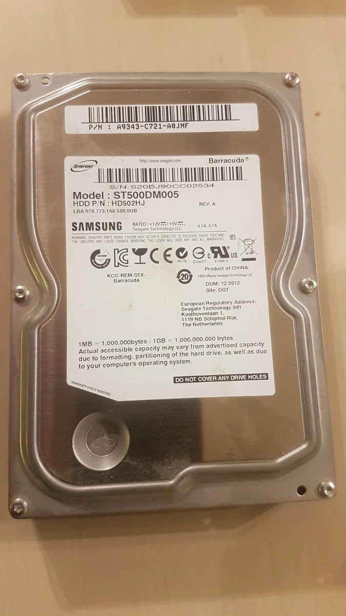 Samsung Barracuda ST500DM005 HD502HJ REV A 500GB SATA 3.5 Hard