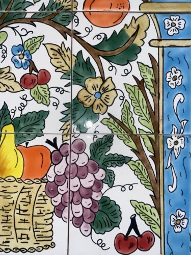 18" x 24" Ceramic Tile Mural Backsplash Art Wall Panel Hand Painted Vase Flowers - Picture 5 of 9