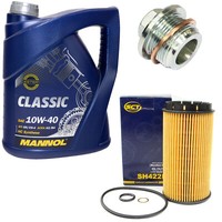 MotoröL Set 10W-40 5 Liter + ÖLfilter SH 422 P + Schraube FüR Audi A6 Coupe 2.0