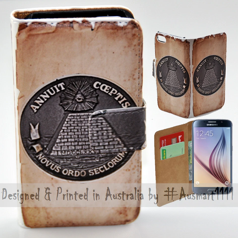 Funda tipo billetera para teléfono Samsung Galaxy/Note Series Gran Sello de EE. UU. Impresión Foto 3 de 3