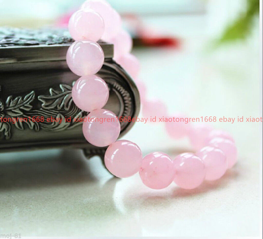 VALENTINO Bracciale elastico fatto a mano 8 10 12 mm giada rosa pietre preziose rotonde perline 7 5''